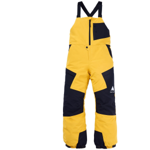 Image of Kid's Burton Powline GORE-TEX Bibs 2025 Goldenrod/True in Black size Small | Polyester