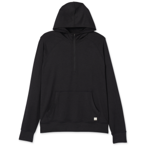 Image of Vuori Ponto Performance 1/2 Zip Hoodie Men's 2024 in Black size X-Large | Elastane/Polyester