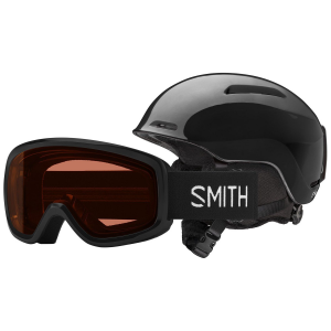 Image of Kid's Smith Glide Jr. MIPS Helmet + Snowday Goggle Combo 2025 in Black size Small