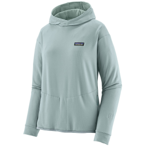 Image of Women's Patagonia R1 Thermal Pullover Hoodie 2025 in Blue size X-Small | Spandex/Polyester