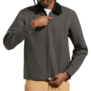 Image of Brixton Mechanic Garage Zip Jacket Men's 2024 Washed in Black size Large | Cotton