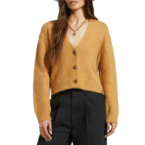 Image of Women's Brixton Town Cardigan 2024 Iced Coffee size Medium | Nylon/Acrylic