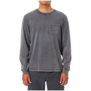 Image of Katin Base Long-Sleeve T-Shirt Men's 2024 Sand Wash in Black size Small | Cotton