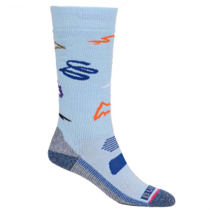 Image of Kid's Burton Performance Midweight Socks 2025 in Blue size Medium/Large | Wool