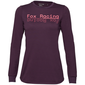 Image of Women's Fox Racing Fox Ranger DriRelease Mid Long-Sleeve Jersey 2024 in Purple size Medium | Cotton/Polyester