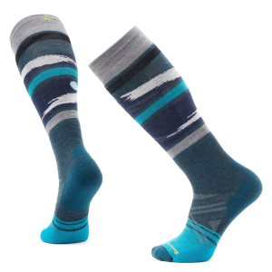 Image of Smartwool Full Cushion Midnight Ski Pattern OTC Socks 2025 in Blue size Medium | Nylon/Wool/Elastane