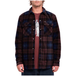 Image of Volcom Bowe Fleece Long-Sleeve Shirt Men's 2024 in Red size Large | Polyester