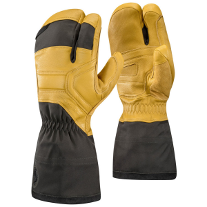 Image of Black Diamond Guide Finger Gloves 2025 in Khaki size Small | Nylon/Wool/Leather