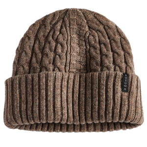 Image of Autumn Wool Cable Knit Beanie Hat 2025 in Black