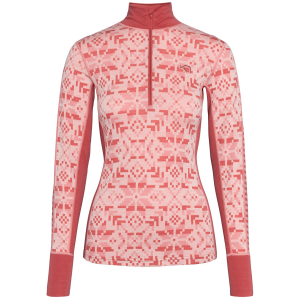 Image of Women's Kari Traa Else Half-Zip Top 2025 in Pink size Large | Wool/Micron