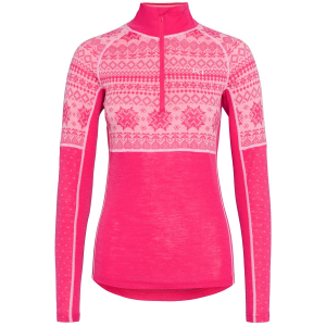 Image of Women's Kari Traa Vilma Half-Zip Top 2025 in Pink size Medium | Wool/Micron