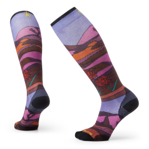 Image of Women's Smartwool Zero Cushion Floral Field OTC Socks 2025 size Medium | Nylon/Wool/Elastane