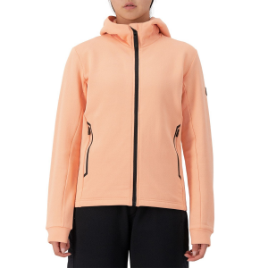 Image of Women's MONS ROYALE Arcadia Fleece Hoodie 2025 in Orange size X-Small | Wool/Elastane/Polyester