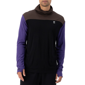 Image of MONS ROYALE Yotei Power Hood Long-Sleeve Top Men's 2025 in Purple size 2X-Large | Wool