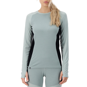 Image of Women's MONS ROYALE Olympus Long Sleeve Top 2025 in Blue size Large | Wool/Elastane