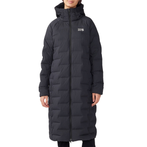 Image of Women's Mountain Hardwear Stretchdown(TM) Long Parka Jacket 2025 in Black size Medium | Nylon/Elastane