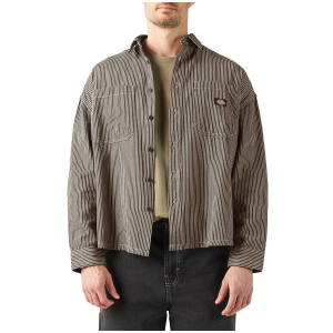 Image of Dickies Hickory Long-Sleeve Shirt Men's 2024 in Gray size Large | Cotton