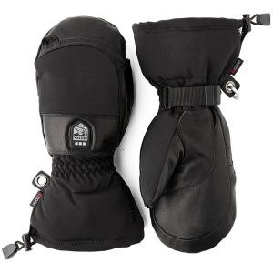 Image of Hestra Heater Gauntlet Mittens 2025 in Black size 8 | Spandex/Leather/Polyester