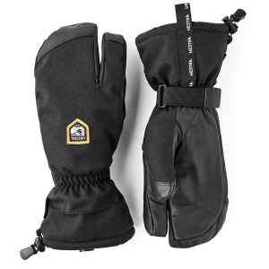 Image of Hestra CZone Mountain 3-Finger Gloves 2025 in Black size 8 | Leather/Polyester