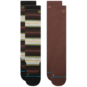 Image of Stance Venture UL Wool Snow Socks 2-Pack 2025 in Brown size Large | Nylon/Wool/Elastane