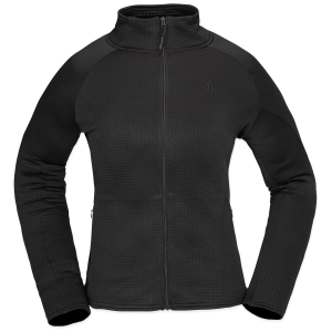 Image of Women's Volcom Gridlock Full-Zip Fleece 2025 in Black size X-Small | Elastane/Lycra/Polyester