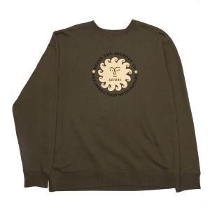 Image of Spiral Nature Crew Sweatshirt Unisex 2025 in Green size Large | Cotton/Polyester