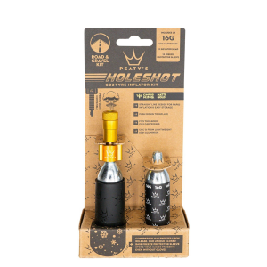 Image of Peaty's Holeshot CO2 Tire Inflator Kit w/ Cartridges 2024 in Gold size Road/Gravel Kit (16G) | Aluminum