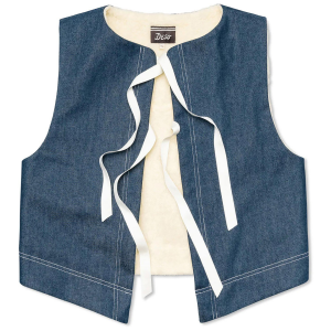 Image of Women's Deso Folsom Denim Vest 2024 in Blue size Large | Polyester/Denim