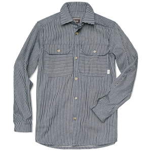 Image of Deso Workshop Railroad Shirt Men's 2024 in Blue size X-Large | Spandex/Cotton/Denim