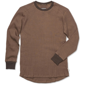 Image of Deso Topaz Waffle Knit Long-Sleeve Shirt Men's 2024 in Brown size Small | Cotton