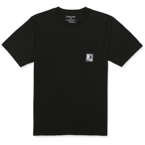 Image of Volcom Fracking Pocket Label Short-Sleeve T-Shirt Men's 2024 in Black size Small | Cotton