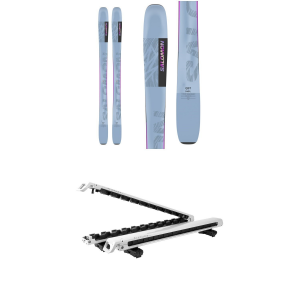 Image of Women's Salomon QST Lux 92 Skis 2025 - 168 Package (168 cm) + Roof Mount in Black | Rubber