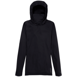 Image of Women's Burton Midweight X Long-Neck Hoodie 2025 in Black size 2X-Large | Spandex/Polyester