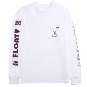 Image of evo POW Pocket Long-Sleeve T-Shirt Unisex 2024 in White size Small | Cotton