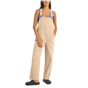 Image of Women's Rhythm Hope Corduroy Overalls 2025 Pant in Khaki size X-Small | Cotton