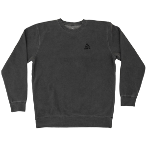 Image of evo x NST Embroidered Pigment Dyed Crew Neck Sweatshirt Unisex 2024 in Black size Small | Cotton/Polyester