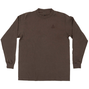 Image of evo x NST Embroidered Pigment Dyed Long-Sleeve T-Shirt Unisex 2024 Brown size Small | Cotton