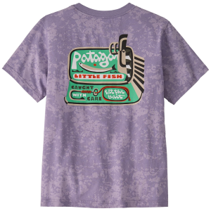 Image of Kid's Patagonia Graphic T-Shirt 2025 in Blue size Large | Cotton