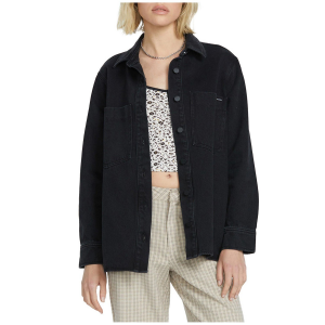 Image of Women's Volcom Chill Trap 2 Jacket 2025 in Black size Medium | Cotton/Denim