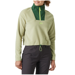 Image of Women's Helly Hansen Daybreaker Cropped Fleece 2025 in Green size Large | Polyester
