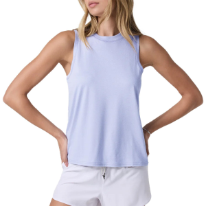 Image of Women's Vuori Energy Top-Long Tank Top 2026 in Blue size Medium | Elastane/Polyester