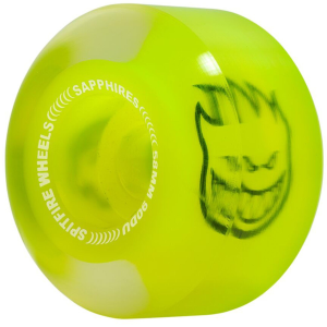 Image of Spitfire 90DU Conical Full Sapphires Neon Yellow Skateboard Wheels 2026 size 58