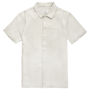 Image of Rhythm Classic Linen Short-Sleeve Shirt Men's 2025 White in Sand size Large | Cotton