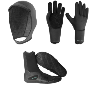 Image of Vissla 3mm 7 Seas Wetsuit Hood - Small Package (S) + X-Large Gloves in Black size S/Xl | Neoprene