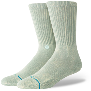 Image of Stance Icon Dyed Crew Socks 2025 in Green size Large | Nylon/Cotton/Elastane