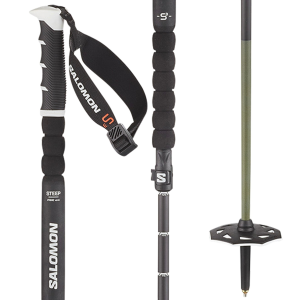 Salomon Salomon Steep Prime Vario S3 Ski Poles 2026 in White size 100-135 | Rubber - $239.95 at evo