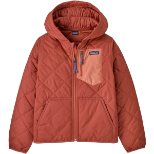 Image of Kid's Patagonia Diamond Quilted Hoodie 2025 in Red size Large | Polyester