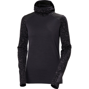 Women's Helly Hansen Lifa Midweight Block Hoodie 2026 in Purple size X-Large | Wool/Elastane