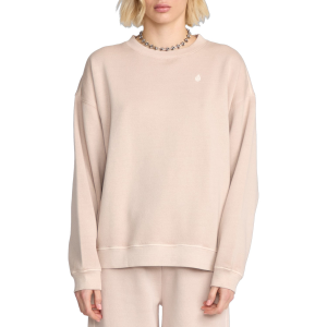 Volcom Women's Volcom Stone Soft Crew Sweater 2025 Pink in Khaki size Medium | Cotton/Polyester - $35.97 at evo