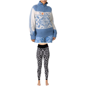 Women's Kari Traa Saga Knit Sweater 2026 - Medium Pink Package (M) + S Bottoms in Red size M/S | Wool/Micron